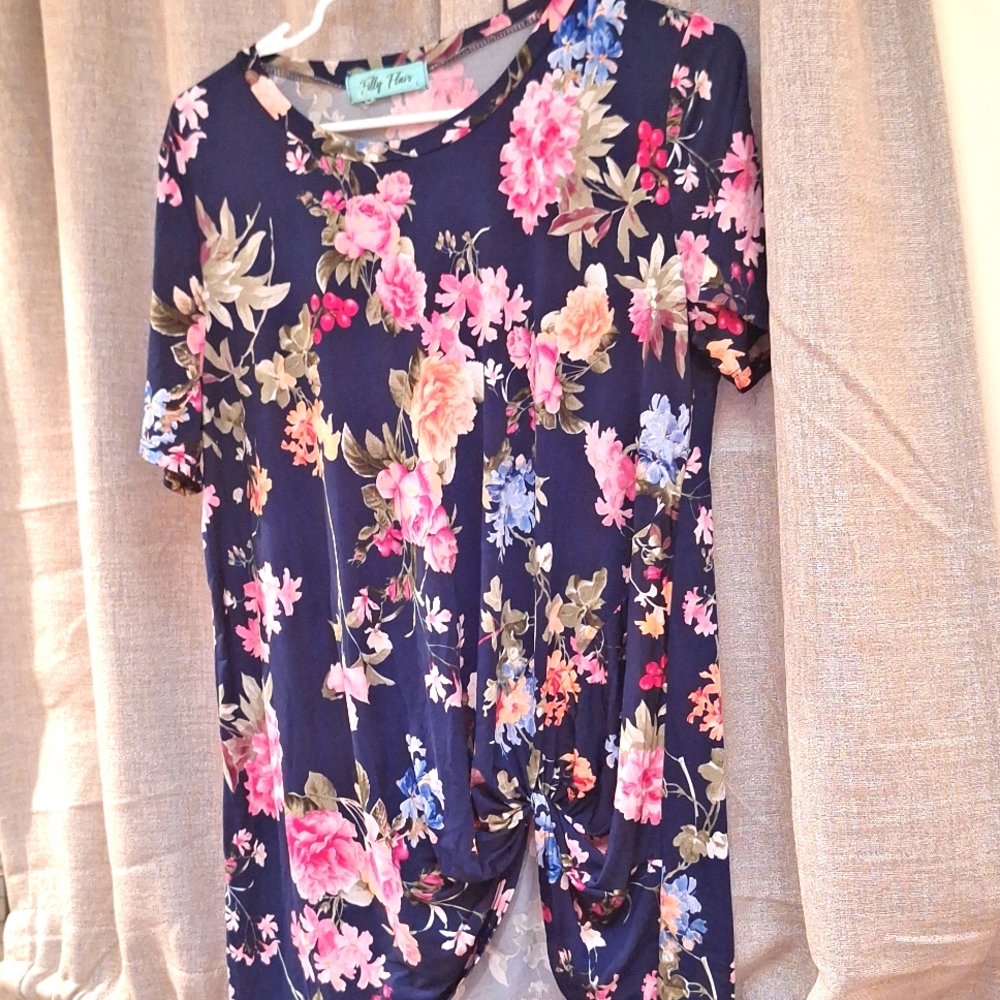 Women's Short Sleeve Floral Top